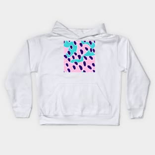 Blue animal spots on pink and turquoise Kids Hoodie